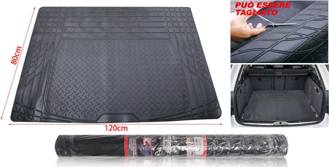 Tappeto-Per-Baule-Auto-Misura-120X82cm-Gomma-Universale-Ritagliabile-Lavabile-Impermeabile