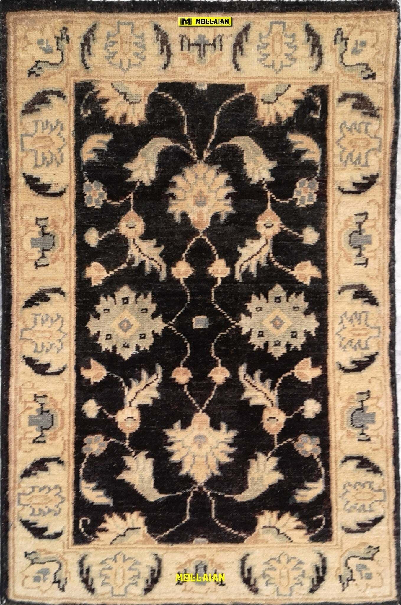 Tappeto-Scendiletto-Sultanabad-Ziegler-Afghanistan---Artigianato-Originale,-Nuovo,-Colori-Vegetali,-Lana-Pregiata