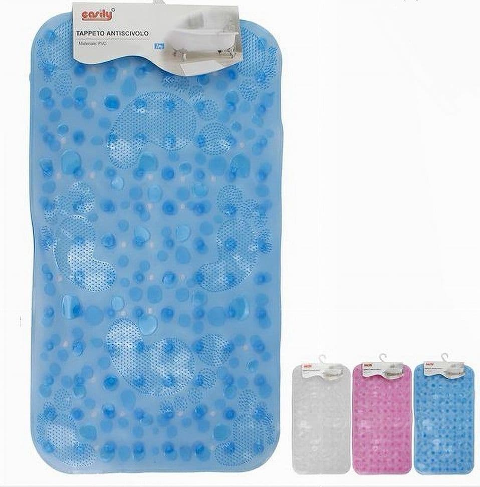 Tappeto-Tappetino-Pvc-Antiscivolo-Vasca-Bagno-Doccia-66x37cm-59629-Sassi-Impronte