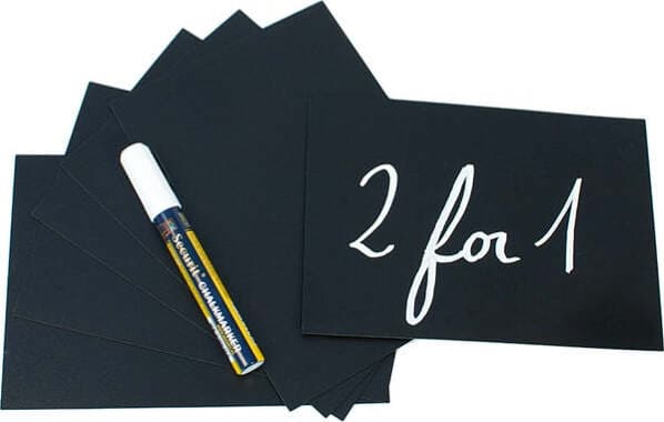 Targhette -15x21 cm (A5) - nero - Securit - set 10 pezzi Cancelleria e prodotti per ufficio/Archivio ufficio e accessori per scrivania/Lavagne e bacheche/Lavagne Eurocartuccia - Pavullo, Commerciovirtuoso.it