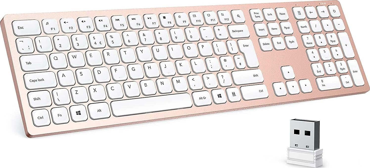 Tastiera E Mouse Wireless 2.4g Ricaricabile a Basso Profilo Tastiera Rosa Sottile Con Tastierino Numerico Jelly Comb Elettronica/Informatica/Accessori/Tastiere Mouse e periferiche di input/Tastiere BBuy - Battipaglia, Commerciovirtuoso.it