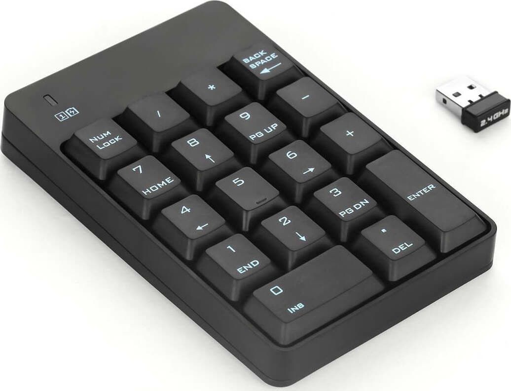 Tastiera numerica Wireless Tastierino numerico Portatile 18 Tasti con Mini Ricevitore USB 2.4G per Notebook Laptop, Desktop, Surface PRO, PC - Nero in 85cento.it - Potenza, commercioVirtuoso.it
