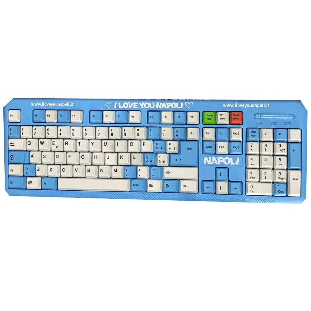 Tastiera Pc/laptop Layout Italiano Querty Azzurra I Love You Napoli?ufficio Elettronica/Informatica/Accessori/Accessori per Tablet PC/Tastiere Trade Shop italia - Napoli, Commerciovirtuoso.it
