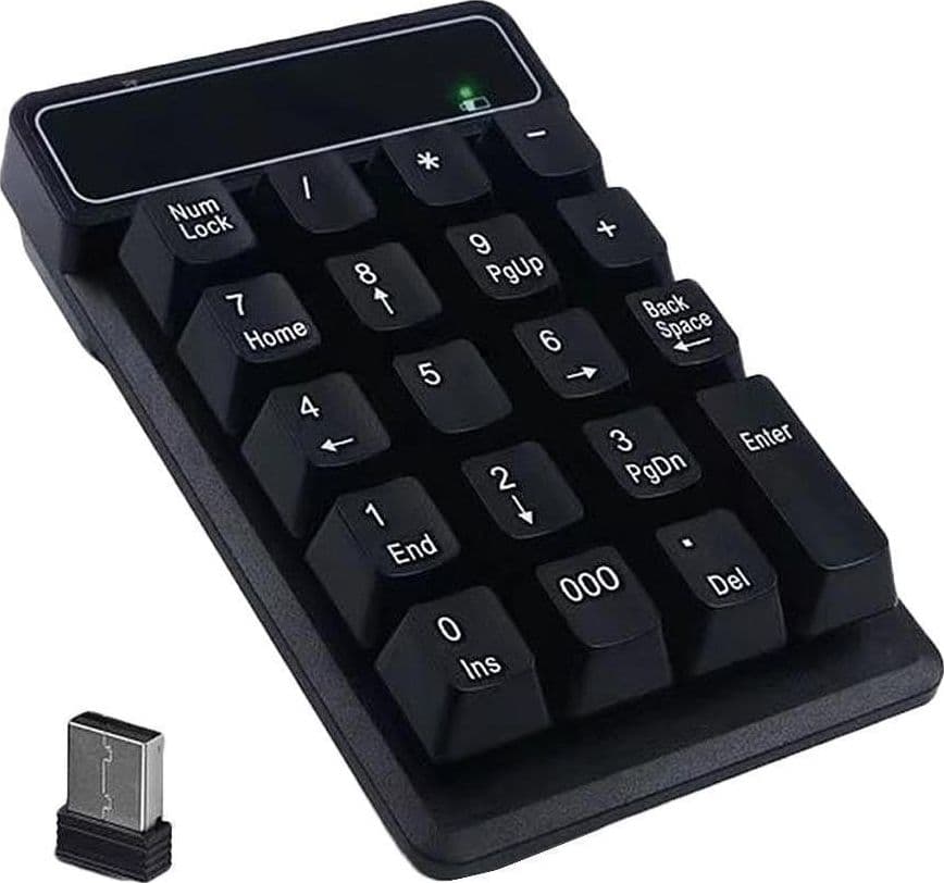 Tastierino Numerico Wireless 19 Tasti Con Ricevitore Bluetooth Usb Per Computer Elettronica/Informatica/Accessori/Tastiere Mouse e periferiche di input/Tastiere Trade Shop italia - Napoli, Commerciovirtuoso.it