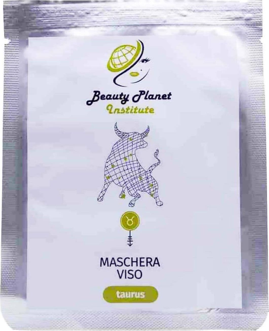 Taurus Maschera Viso 25 Ml Beauty Planet Institute Maschera Viso Pronta All'uso in Foglio Di Viscosa
