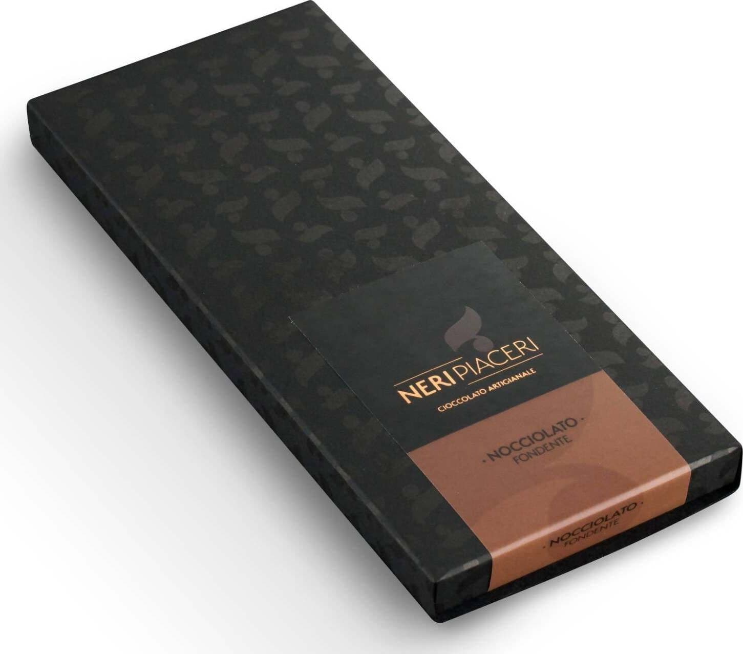 Tavoletta Nocciolato Fondente 100gr Neri Piaceri Cioccolato Artigianale