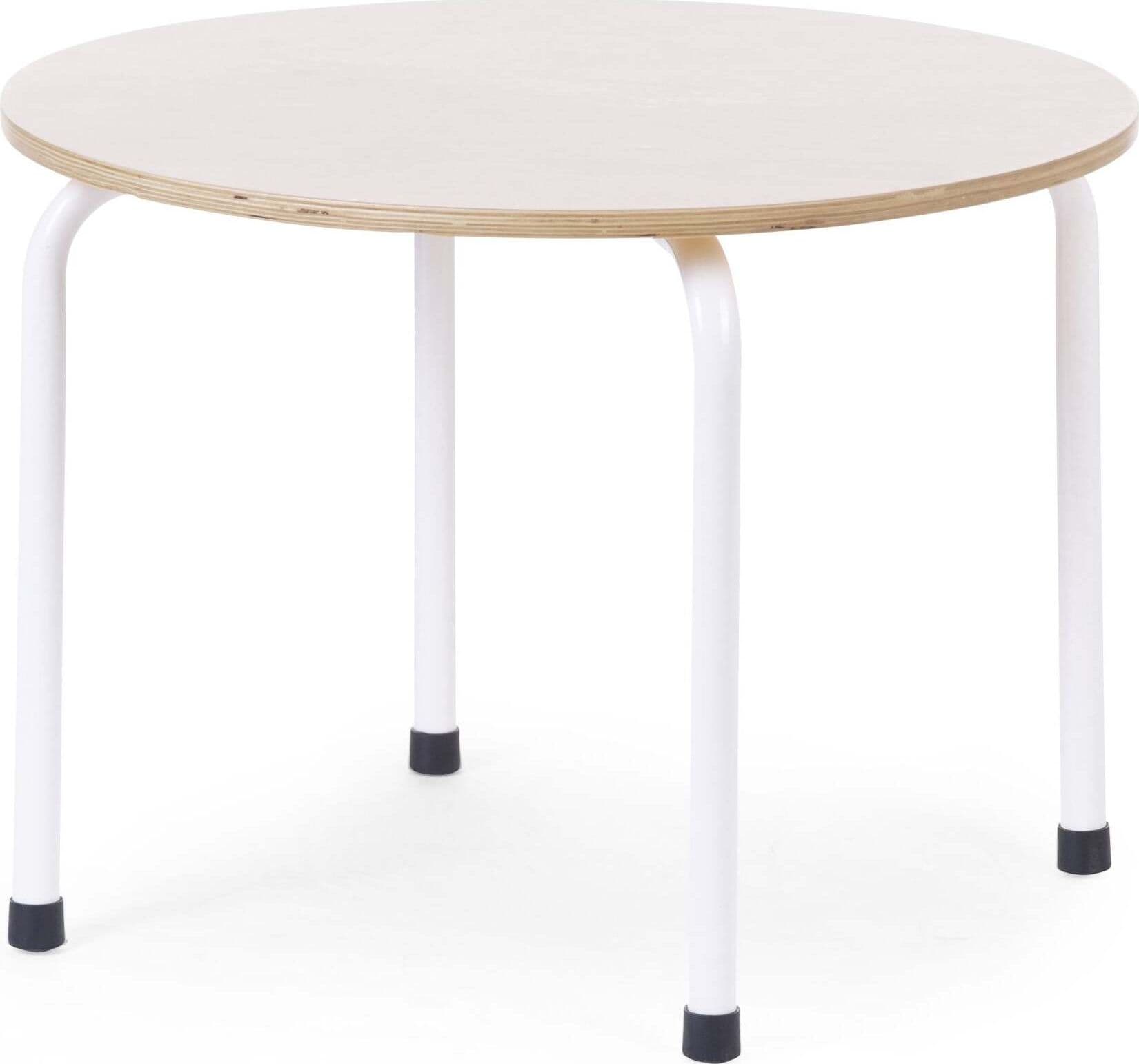 Tavolino-Tondo-Childhome-Metallo/Legno-Bianco/Naturale
