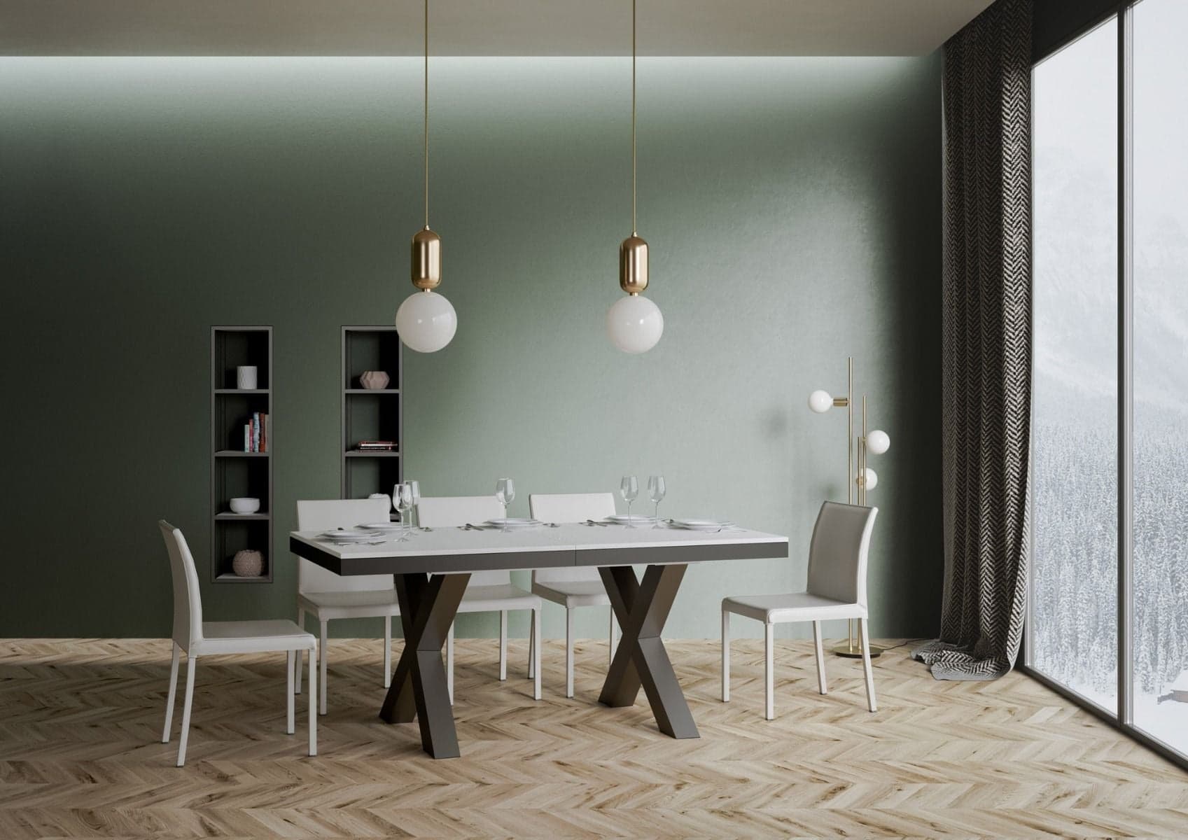 Tavolo-allungabile-90x160/420-cm-Traffic-Evolution-telaio-Antracite-Itamoby