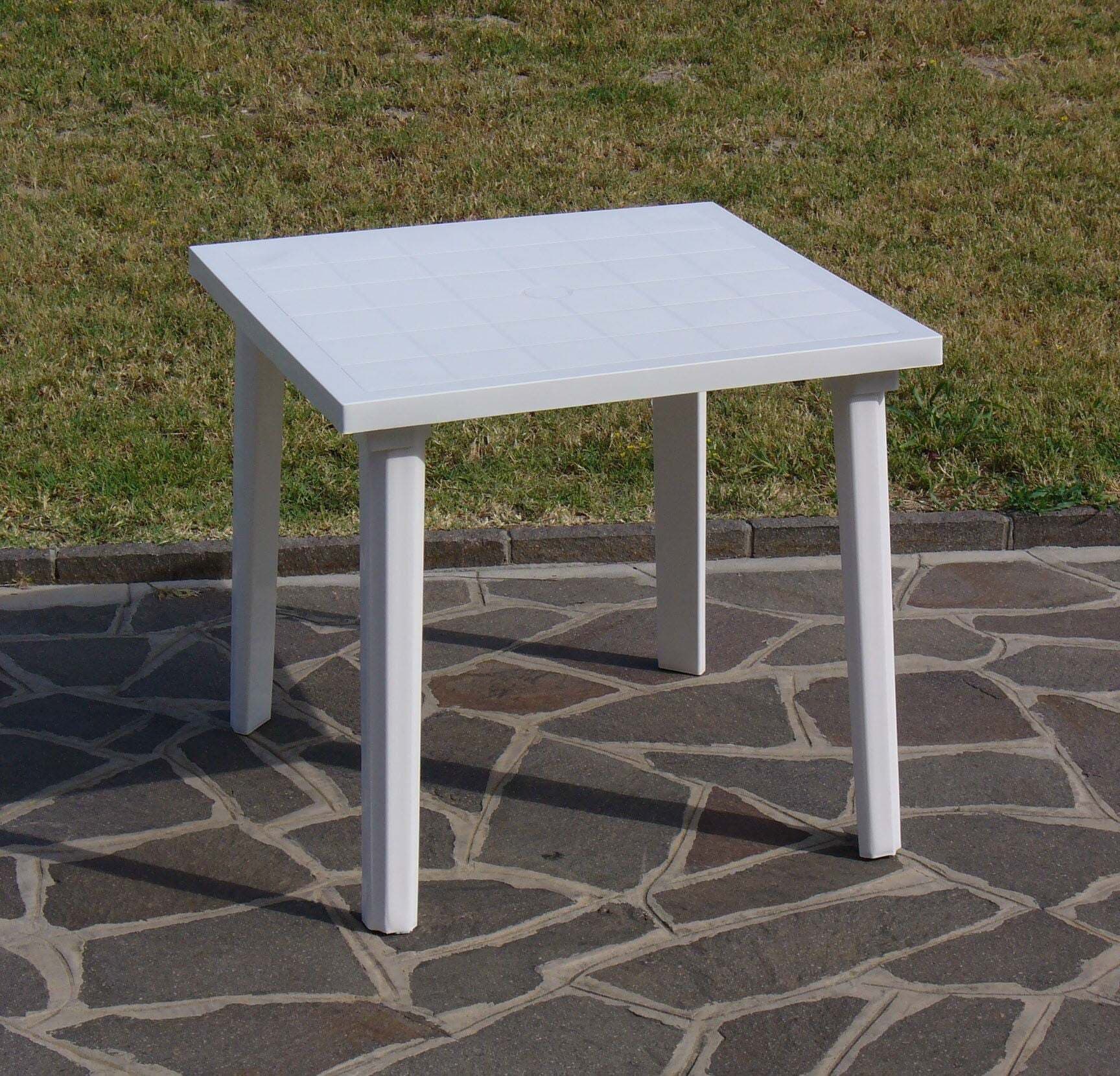 Tavolo Quadrato in Resina Art 59 Cm 80X80 Bianco-Verde Giardino e giardinaggio/Arredamento da giardino e accessori/Tavoli e tavolini/Tavoli standard Ferus - Montoro, Commerciovirtuoso.it
