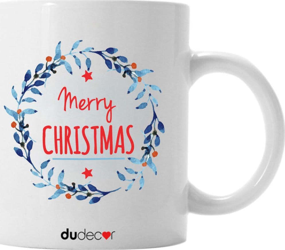TAZZA DUDECOR MUG IN CERAMICA GHIRLANDA BIANCO 250 ML