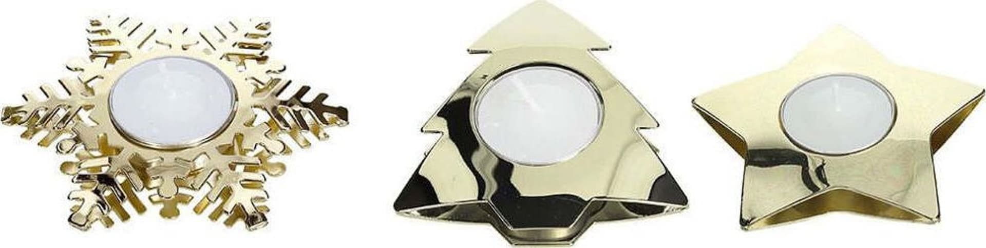 TEA LIGHT A FORME NATALE GLAM ORO ACCIAIO Casa e cucina/Decorazioni per interni/Candele e portacandele/Portacandele/Portalumini Scontolo.net - Potenza, Commerciovirtuoso.it