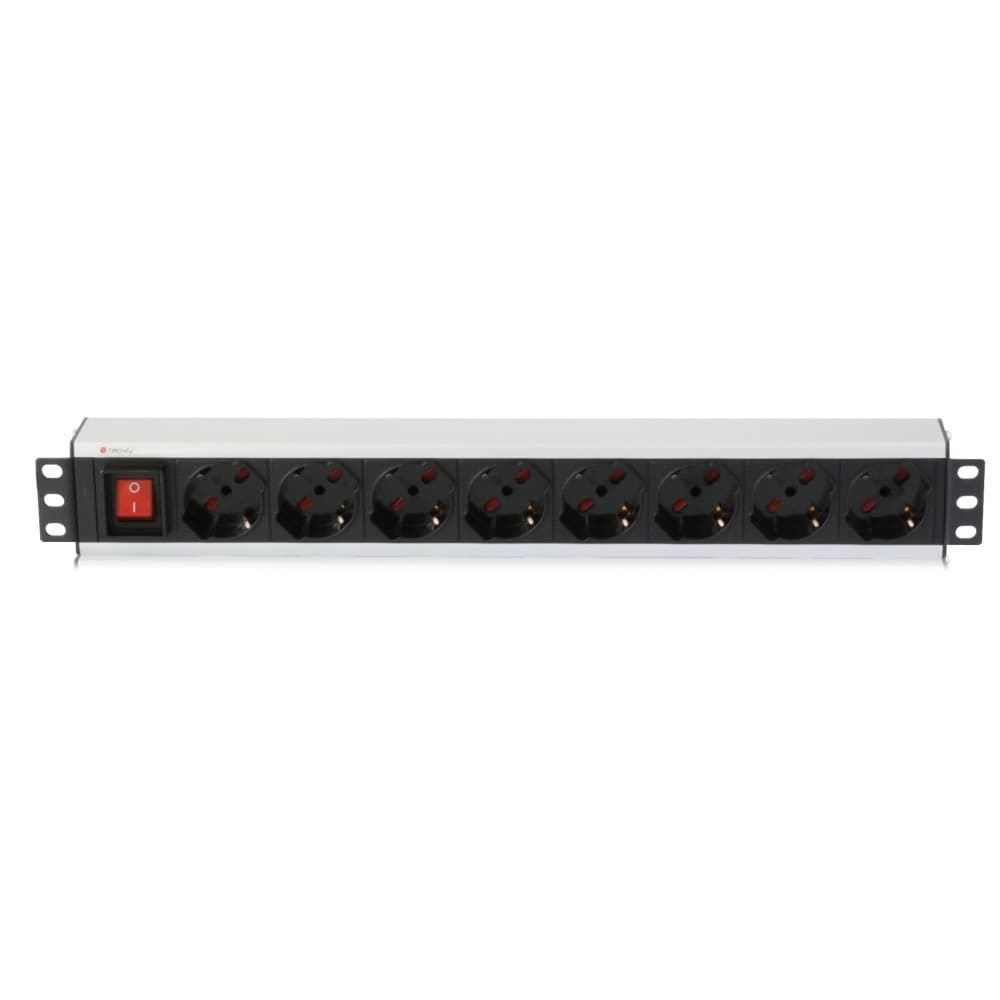 TECHLY-PROFESSIONAL-Multipresa-per-rack-19''-8-posti-con-interruttore-Cavo-3m