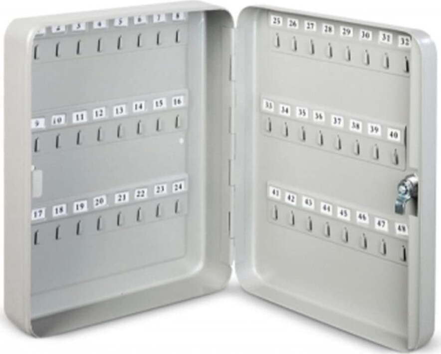 TECHNOMAX---CASSETTA-PORTACHIAVI-RETTANGOLARE-300x240x80MM-CON-SERRATURA---48 POSTI-NUMERATI---COLORE-GRIGIO