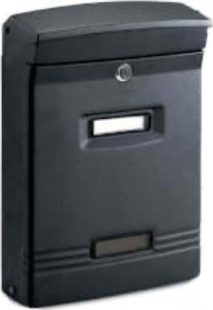 TECHNOMAX---CASSETTA-POSTALE-MAGNOLIA-37x25x12CM-FRONTALE---IN-ALLUMINIO-PRESSOFUSO---COLORE-NERO