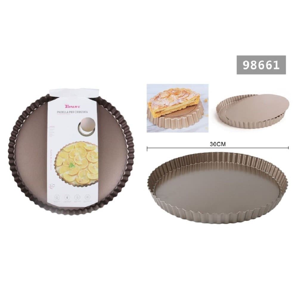 Teglia Da Forno Per Crostate Torte Dolci Stampo Con Base Removibile 30 Cm 98661 Casa e cucina/Teglie da forno e accessori per pasticceria/Teglie e stampi/Teglie per torte/Teglie tonde Trade Shop italia - Napoli, Commerciovirtuoso.it