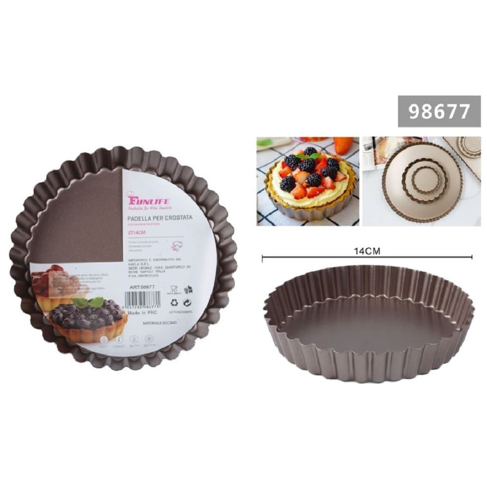 Teglia Da Forno Per Crostate Torte Dolci Stampo In Acciaio Tortiera 14 Cm 98677 Casa e cucina/Teglie da forno e accessori per pasticceria/Teglie e stampi/Teglie per pane Trade Shop italia - Napoli, Commerciovirtuoso.it