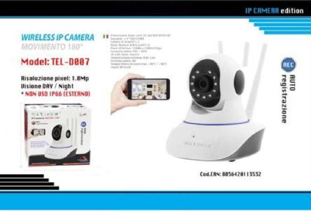Telecamera Ip Camera Wireless Motorizzata Interno Controllo App Maxtech Tel-d007 Fai da te/Sicurezza e protezione/Sistemi di sicurezza domestica/Kit video per la sicurezza domestica/Videocamere di sorveglianza/Bullet camera Trade Shop italia - Napoli, Commerciovirtuoso.it