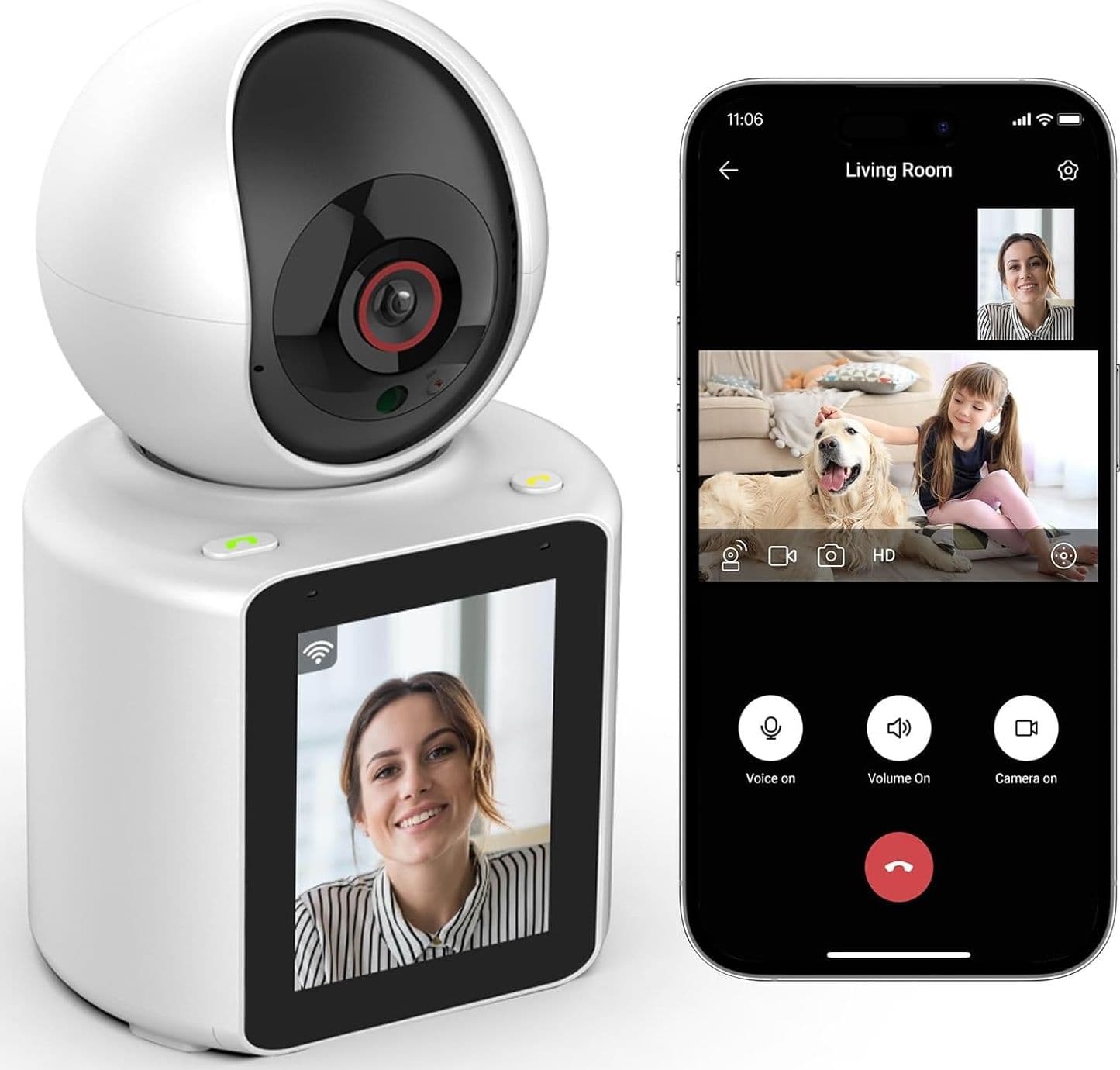 Telecamera-WiFi-Interno--Monitor-Anziano-Bambino-con-Chiamata-con-un-Pulsante--Audio-a-2-vie-PTZ-VISIONE-NOTTURNA