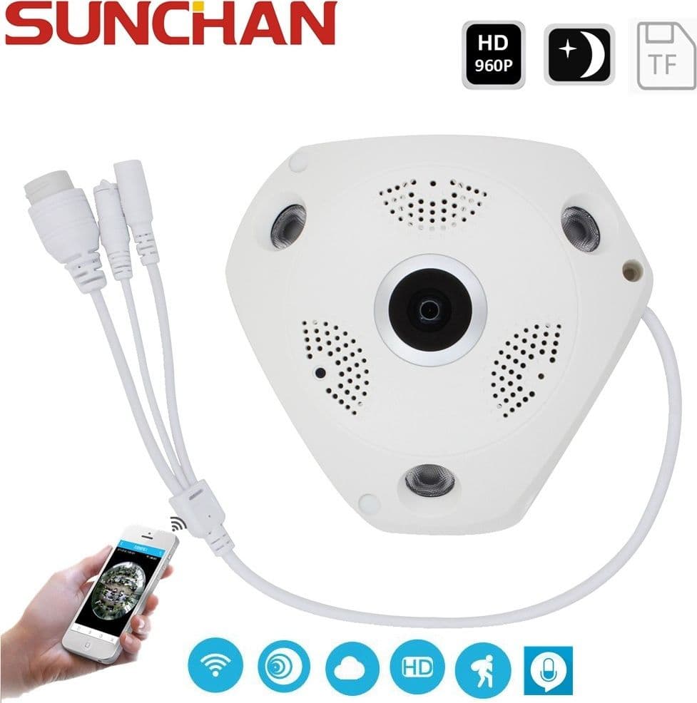 TELECAMERA WIFI PANORAMICA IP GRANDANGOLO 360° VRCAM FISHEYE 4 TELECAMERE IN 1 Trade Shop italia - Napoli, Commerciovirtuoso.it