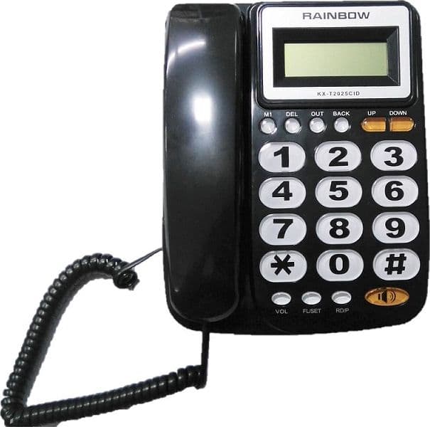 TELEFONO CON TASTI GRANDI VIVACE DISPLAY LCD EXTRA LARGE RAINBOW T2025CID NERO Trade Shop italia - Napoli, Commerciovirtuoso.it