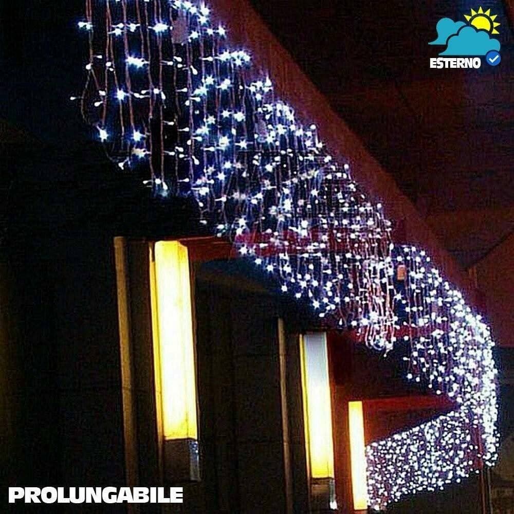 Tenda-Cascata-Luminosa-Bianco-Freddo-250-X-75-Cm-Prolungabile-Fino-A-50mt-126led