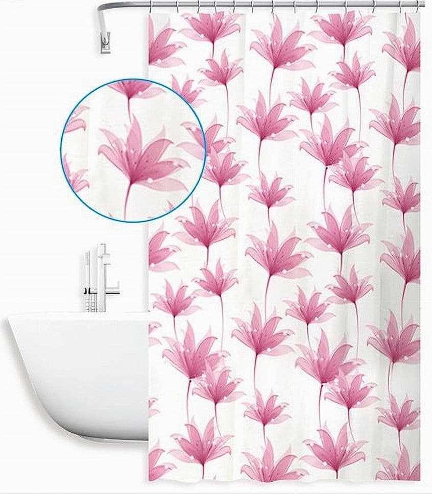 Tenda-Doccia-Antimuffa-Impermeabile-240x200-Cm-Con-Anelli-Bagno-Fiori-Rosa-59804