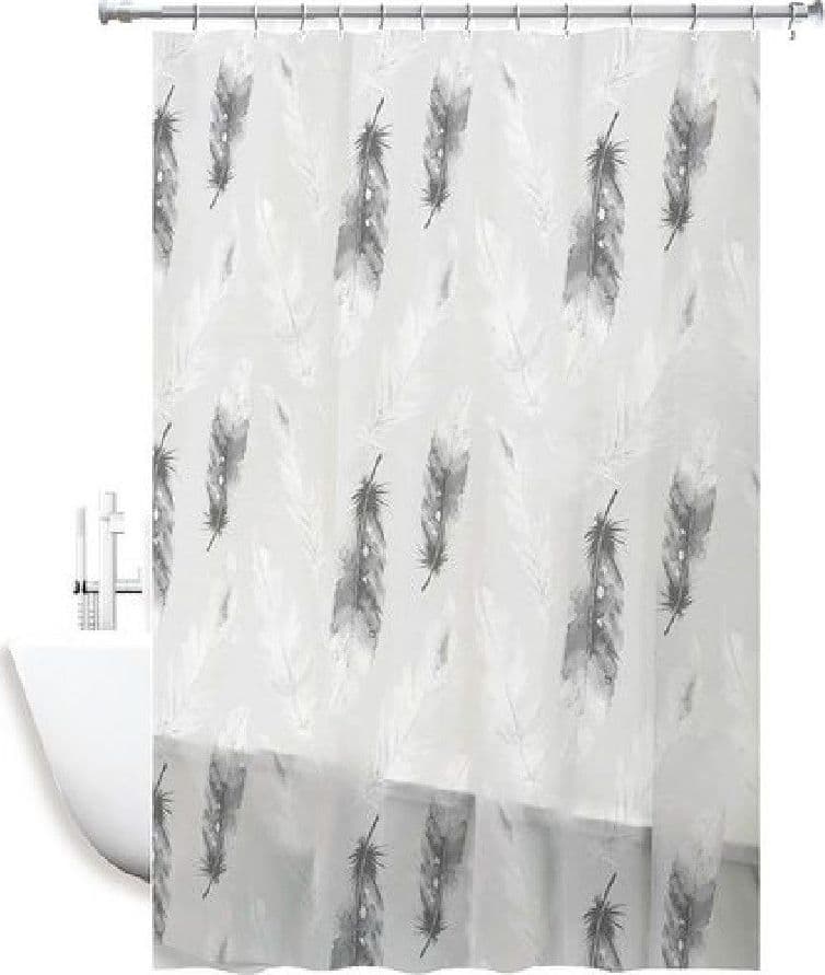 Tenda Doccia Impermeabile Tessuto Pvc 12 Ganci In Plastica Piume 180x220cm 69509 Casa e cucina/Bagno/Accessori per il bagno/Tende da doccia binari e ganci/Tende da doccia Trade Shop italia - Napoli, Commerciovirtuoso.it