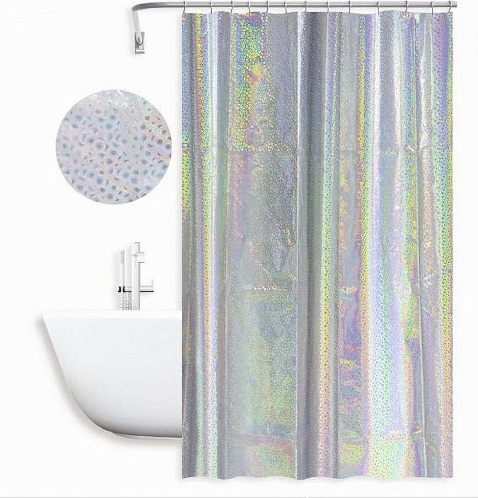 TENDA DOCCIA VASCA BAGNO EFFETTO PAILLETTATO IRIDESCENTE 12 GANCI 240X180CM 87190 in Tende da doccia Trade Shop italia - Napoli, commercioVirtuoso.it