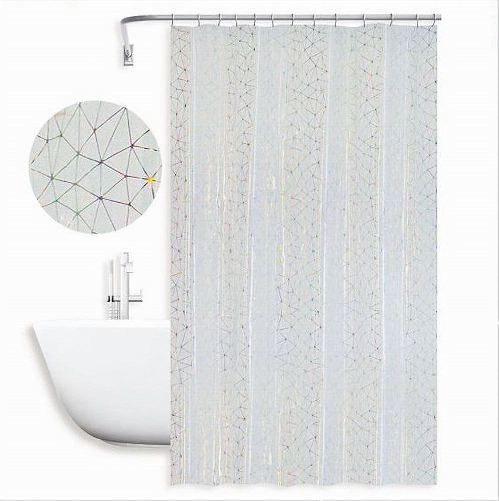 TENDA DOCCIA VASCA BAGNO GEOMETRICO EFFETTO PRISMA CON 12 GANCI 240X180 CM 87184 in Tende da doccia Trade Shop italia - Napoli, commercioVirtuoso.it
