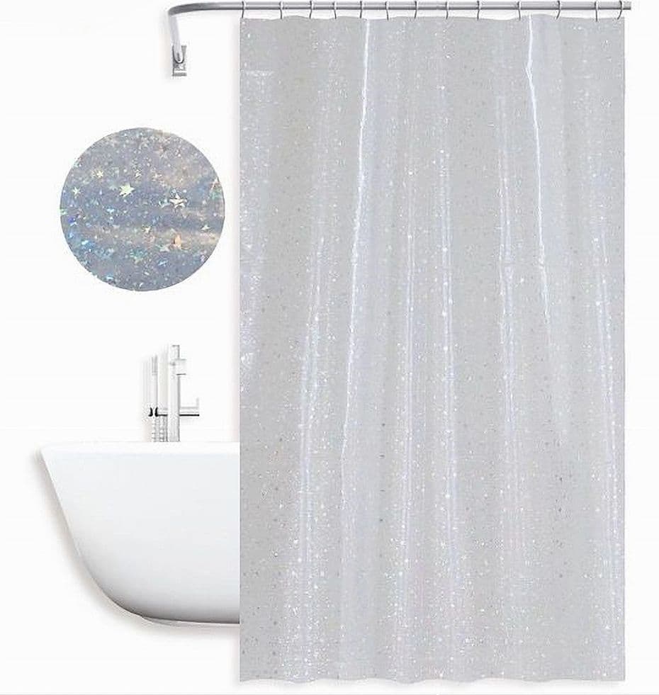 TENDA DOCCIA VASCA DA BAGNO EFFETTO CIELO STELLATO CON 12 GANCI 180X180 CM 87185 in Tende da doccia Trade Shop italia - Napoli, commercioVirtuoso.it