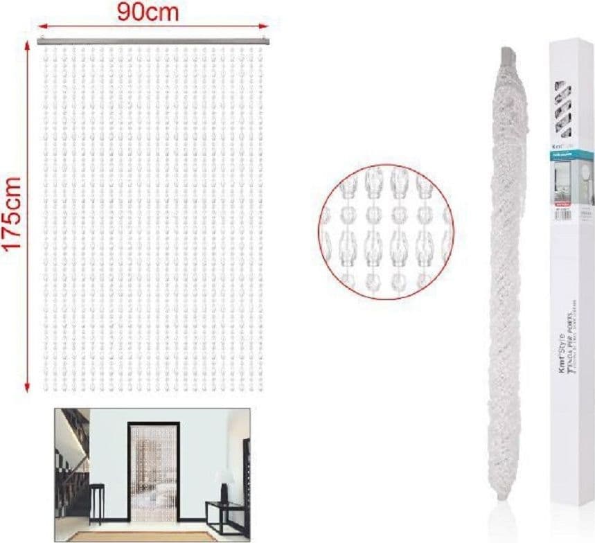 Tenda Fili Con Perline Trasparenti Supporto Per Porta 90x175cm Moschiera 2002910 Casa e cucina/Tessili per la casa/Decorazioni per finestre/Tende classiche e drappeggi/Tende a pannello Trade Shop italia - Napoli, Commerciovirtuoso.it