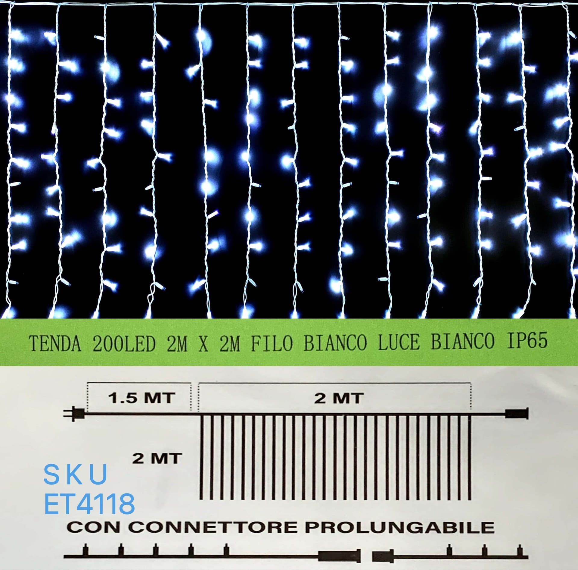 TENDA NATALE ESTERNO NATALIZIA 200 led 2 m x 2m filo bianco luce bianco ip65 /ET4118 Casa e cucina/Decorazioni per interni/Addobbi e decorazioni per ricorrenze/Decorazioni natalizie/Luci natalizie/Catene luminose per esterni Zencoccostore - Formia, Commerciovirtuoso.it
