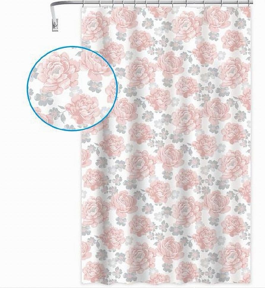 TENDA PER DOCCIA VASCA DA BAGNO 12 GANCI STAMPA FIORI ROSA GRIGI 180X200CM 87575 in Tende da doccia Trade Shop italia - Napoli, commercioVirtuoso.it