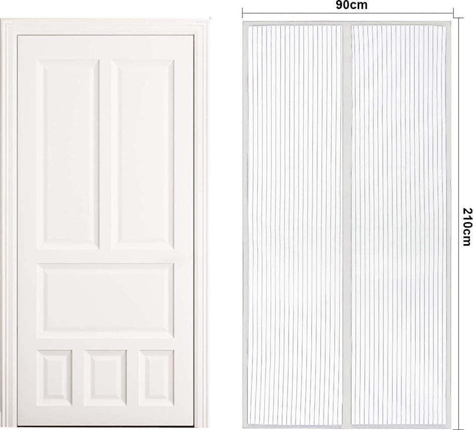 Tenda-Zanzariera-Magnetica-Bianca-Per-Porta-Finestra-Con-Adesivo-In-Velcro-Misura-90X210cm-Ledlux