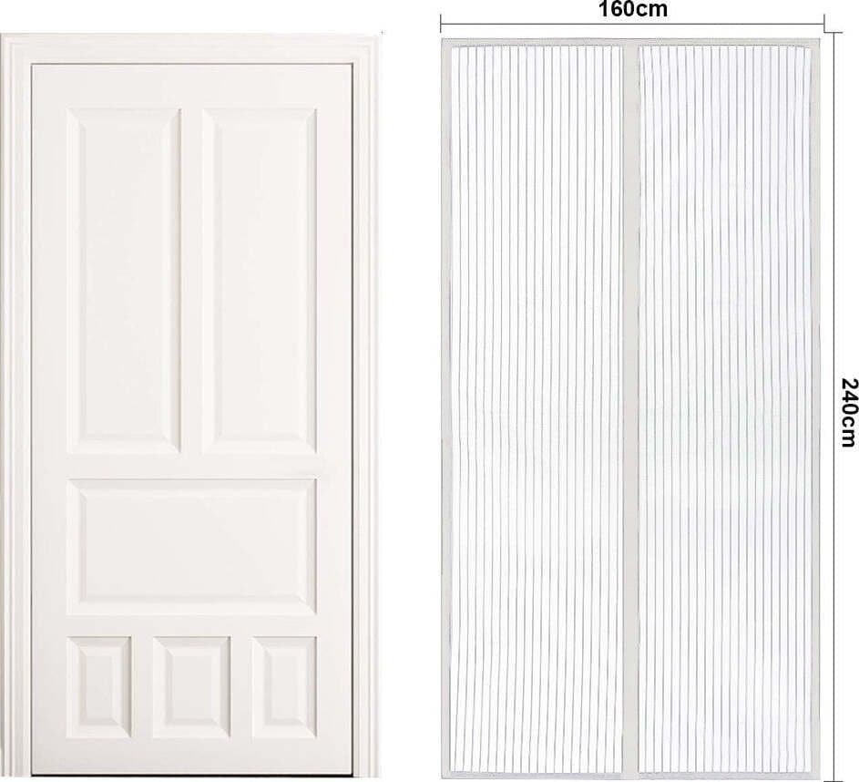 Tenda-Zanzariera-Magnetica-Bianco-Per-Porta-Finestra-Con-Adesivo-In-Velcro-Misura-160X240cm-Ledlux
