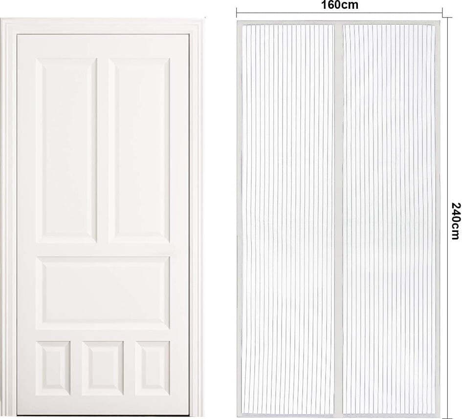Tenda-Zanzariera-Magnetica-Bianco-Per-Porta-Finestra-Con-Adesivo-In-Velcro-Misura-160X240cm-Ledlux