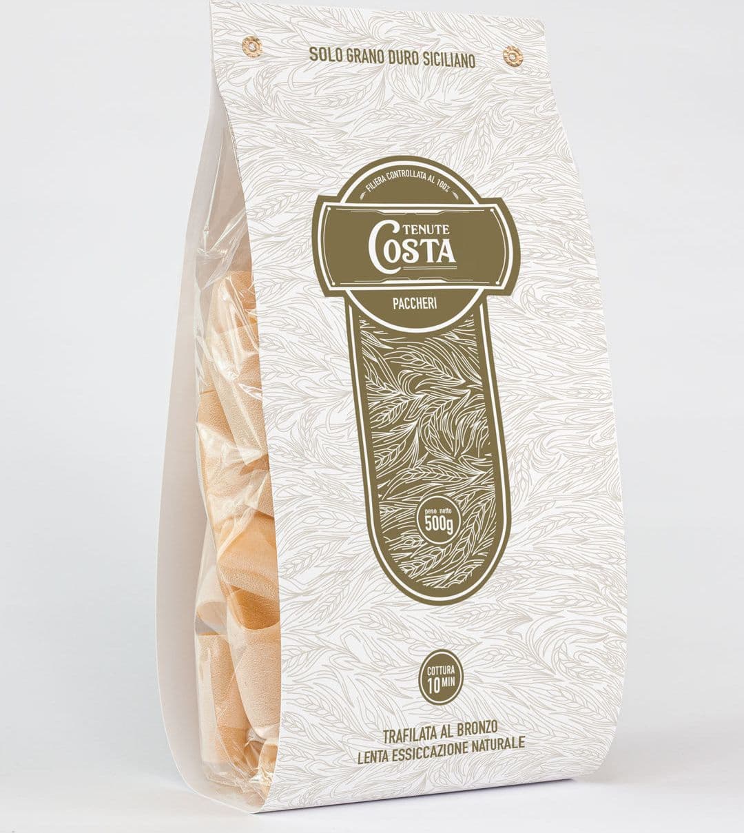 Tenute Costa - Paccheri Artigianali 500 gr in Pasta corta Sicilya - Messina, commercioVirtuoso.it