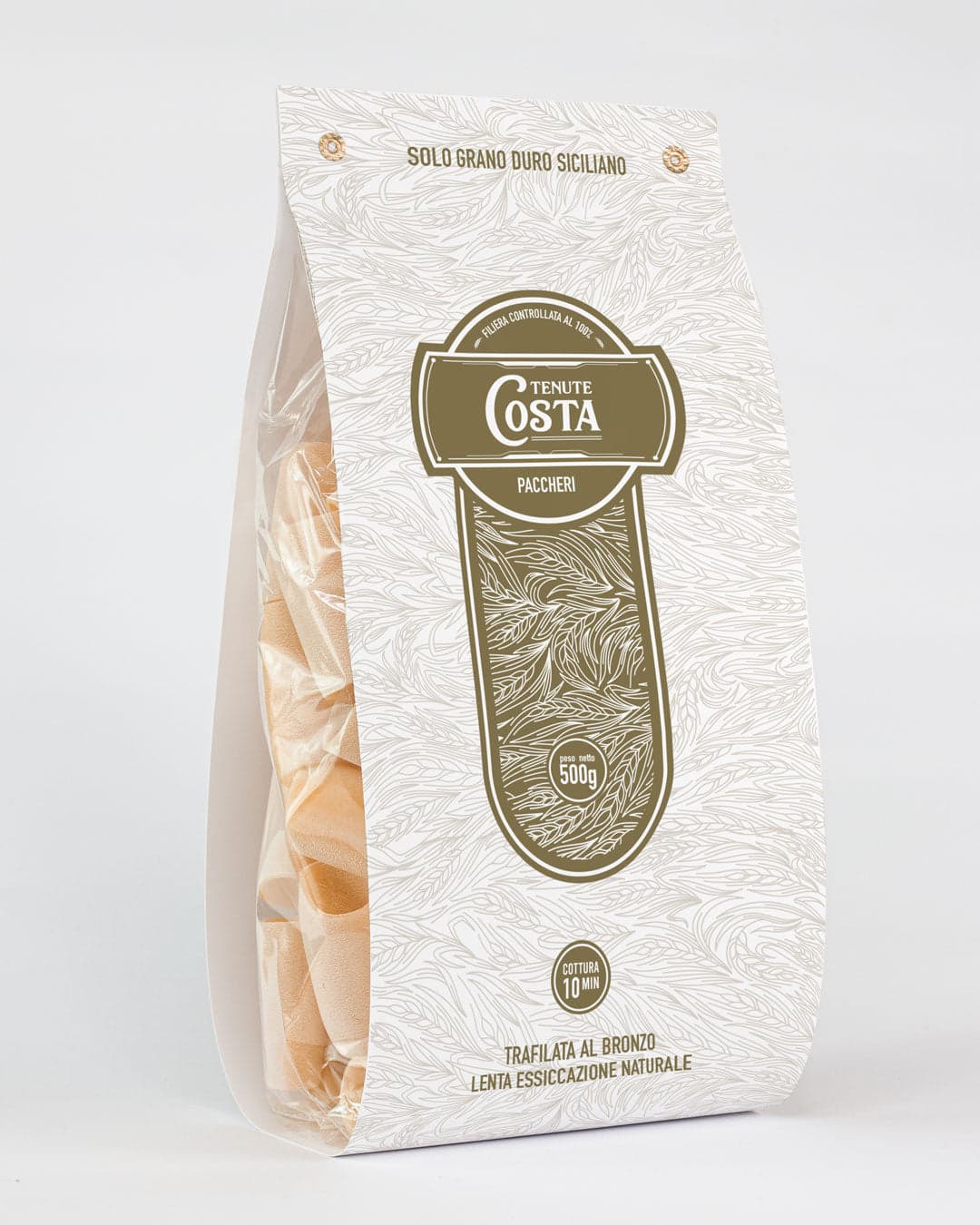 Tenute Costa - Paccheri Artigianali 500 gr in Pasta corta Sicilya - Messina, commercioVirtuoso.it