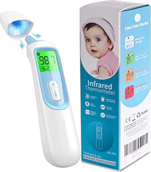 Termometro Auricolare Per Neonati Termometro A Infrarossi Elera Con Modalità Di Commutazione Automatica Orecchio E Fronte, Misurazione Di 1 Secondo, Display Retroilluminato A 4 Colori Con Indicatore Di Febbre Salute e cura della persona/Cura di bambini e neonati/Termometri BBuy - Battipaglia, Commerciovirtuoso.it