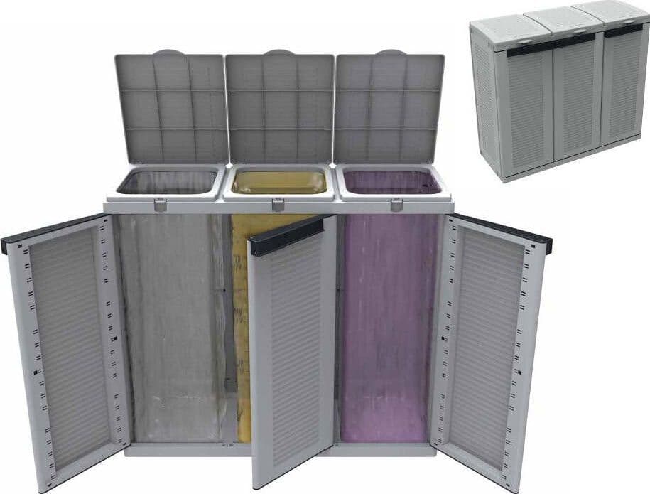 Terry Armadio differenziata Ecoline 3 Grigio Casa e cucina/Organizzazione interni/Rifiuti e riciclaggio/Sistemi di contenitori per raccolta differenziata Scontolo.net - Potenza, Commerciovirtuoso.it