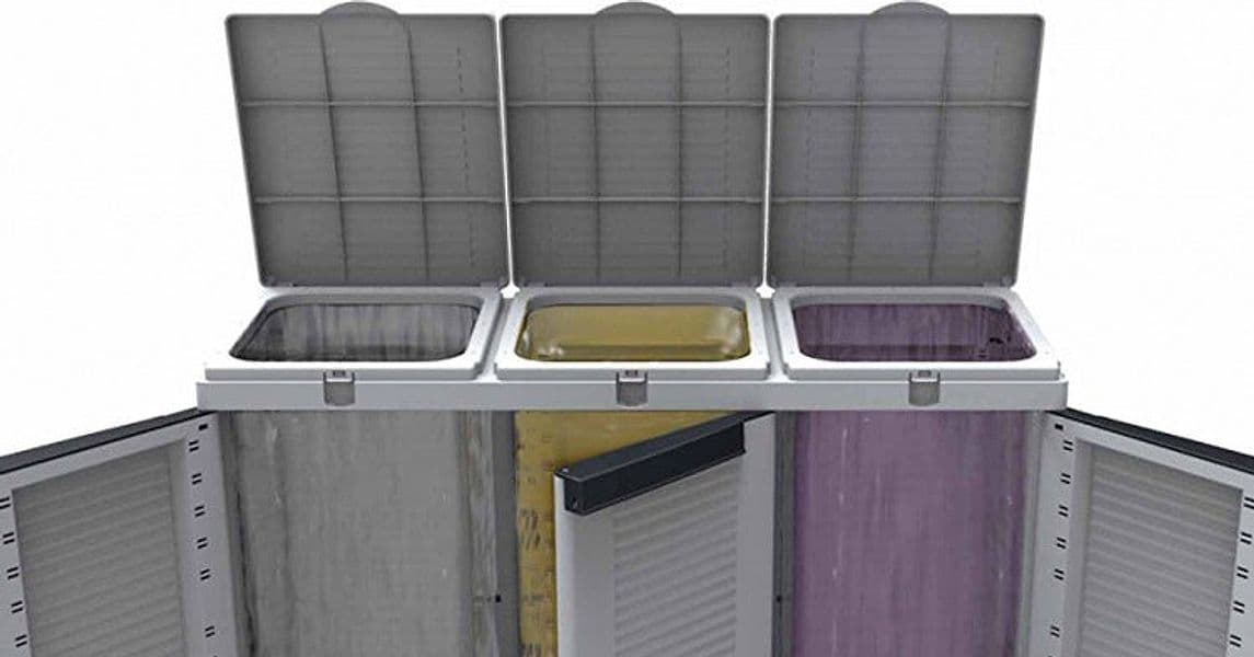 Terry Ecocab 3 Armadietto Per La Raccolta Differenziata Da Interno Esterno 3 Vani Separati Cm 102x39x89 Casa e cucina/Contenitori e barattoli/Contenitori e secchi per rifiuti e riciclaggio/Pattumiere da cucina Ferus - Montoro, Commerciovirtuoso.it