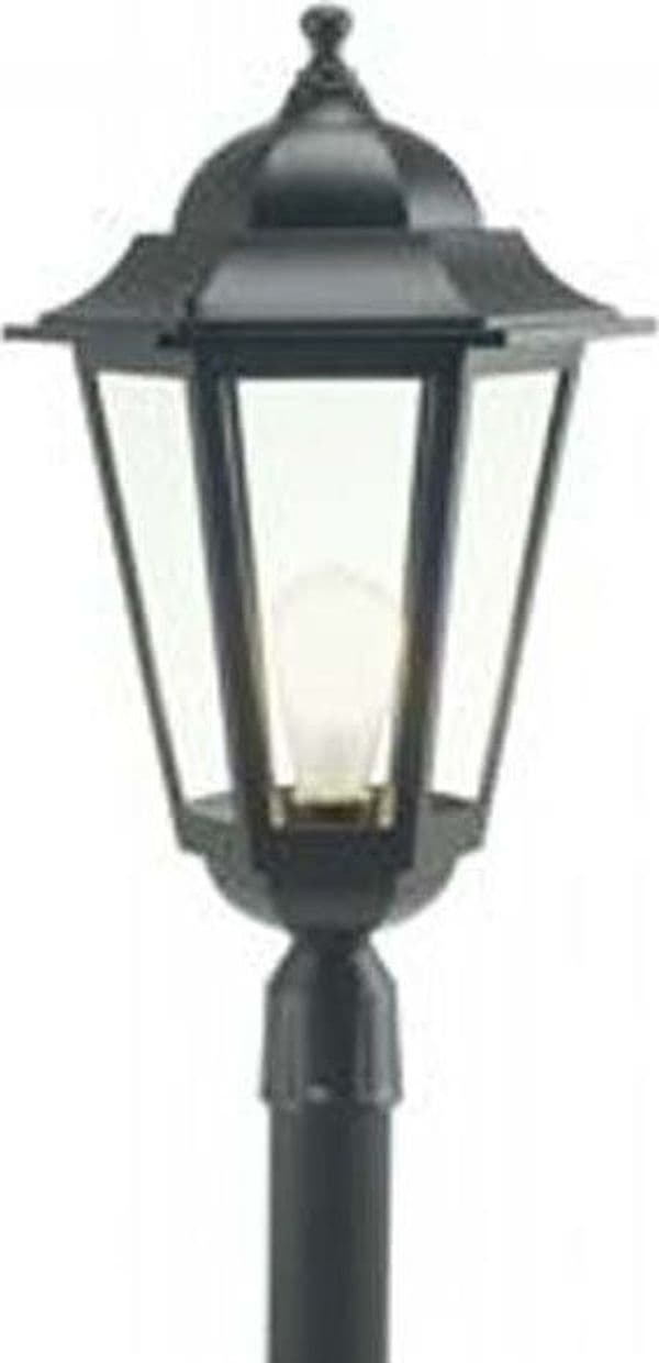 Testa-Palo-1-Luce-E27Geko-In-Allumino-Nero-E-Vetro-Manicotto-Diametro-6-Cm