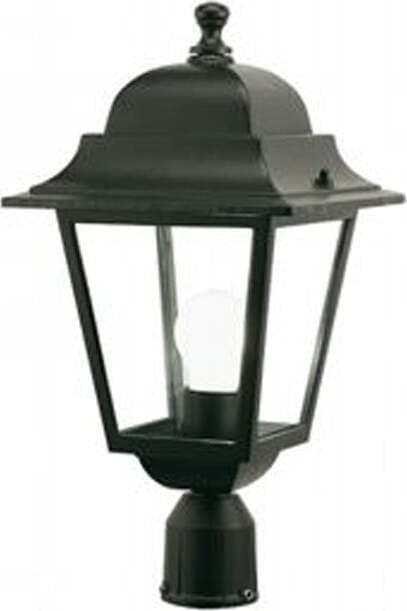 Testa-Palo-1-Luce-E27Old-In-Alluminio-Color-Nero-E-Vetro-Trasparente