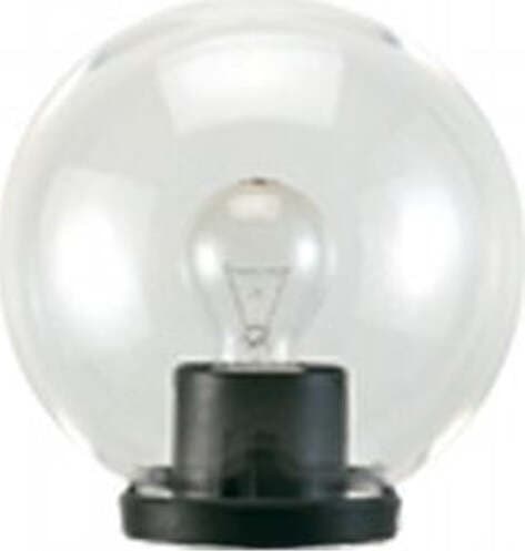 Testa-Palo-1-Luce-Globo-In-Termoplastco-Sfera-Ø-30-Cm-Nero---Trasparente