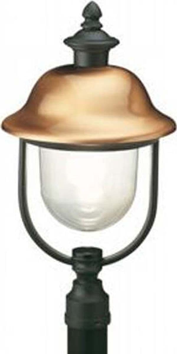 Testa-Palo-A-1-Luce-E27Rustica-In-Alluminio-Grigio-Rame-E-Termoplastica-Rustica