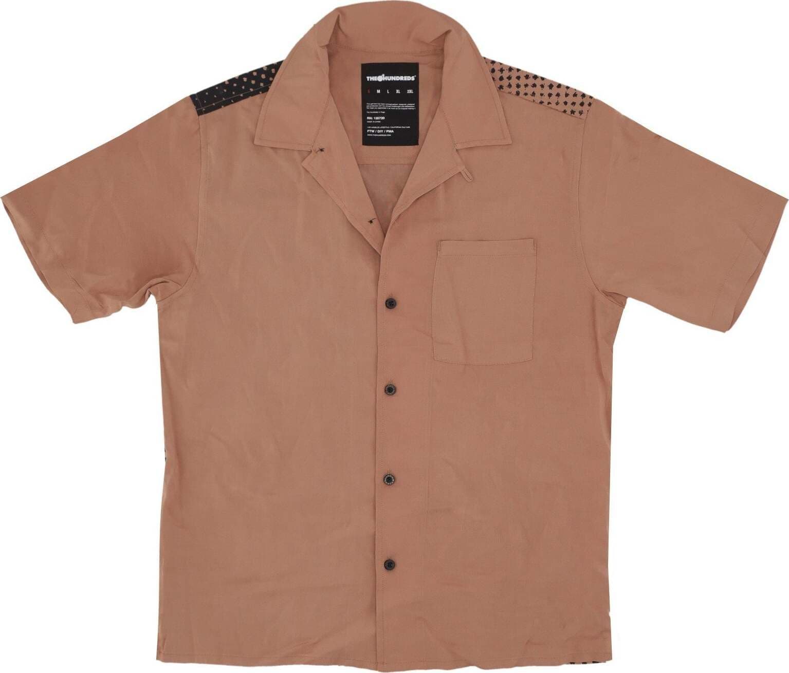 THE-HUNDREDS-Camicia-Manica-Corta-Uomo-Face-Woven-Brass-da-uomo
