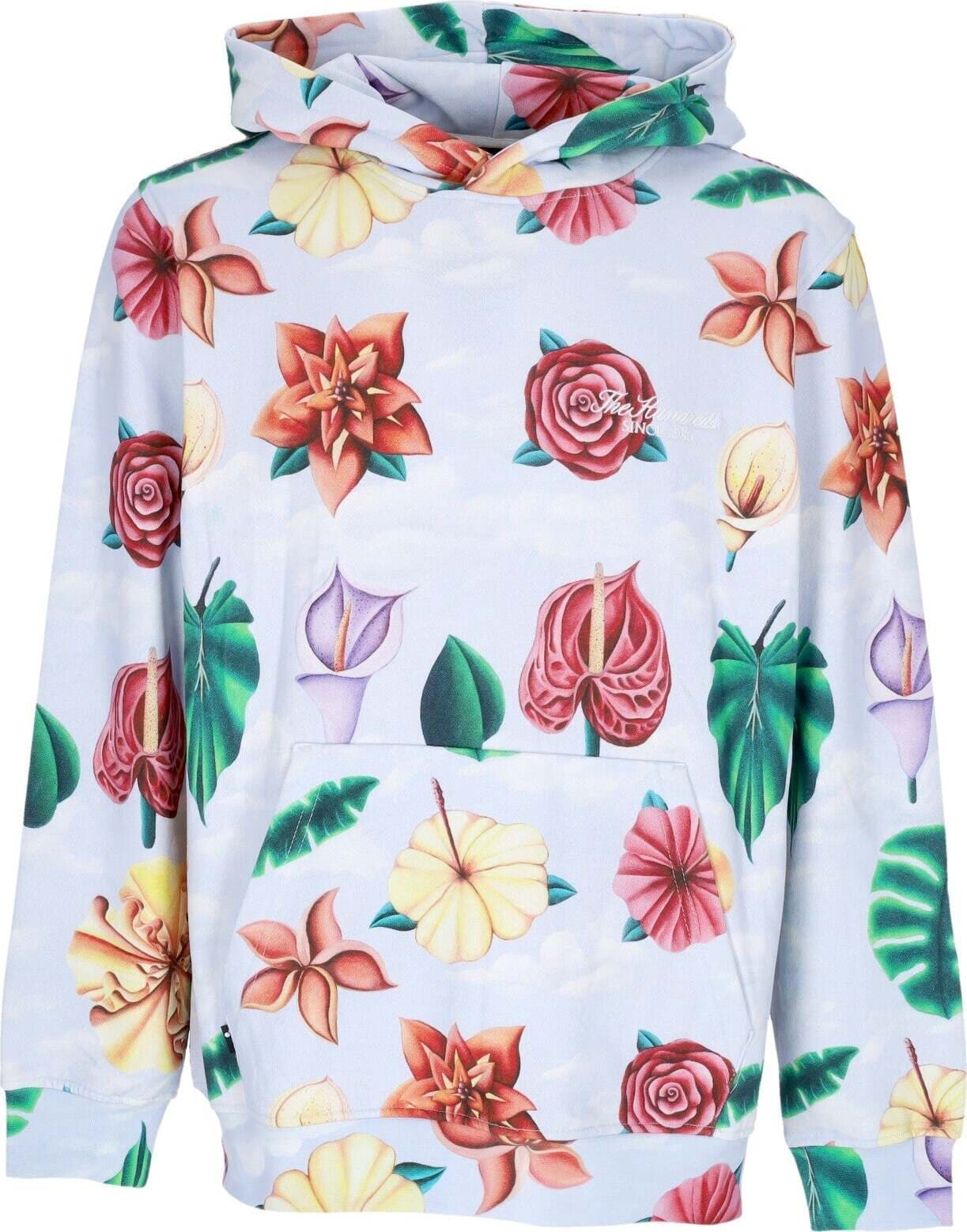 THE-HUNDREDS-Felpa-Cappuccio-Uomo-Flourish-Pullover-Light-Blue-da-uomo