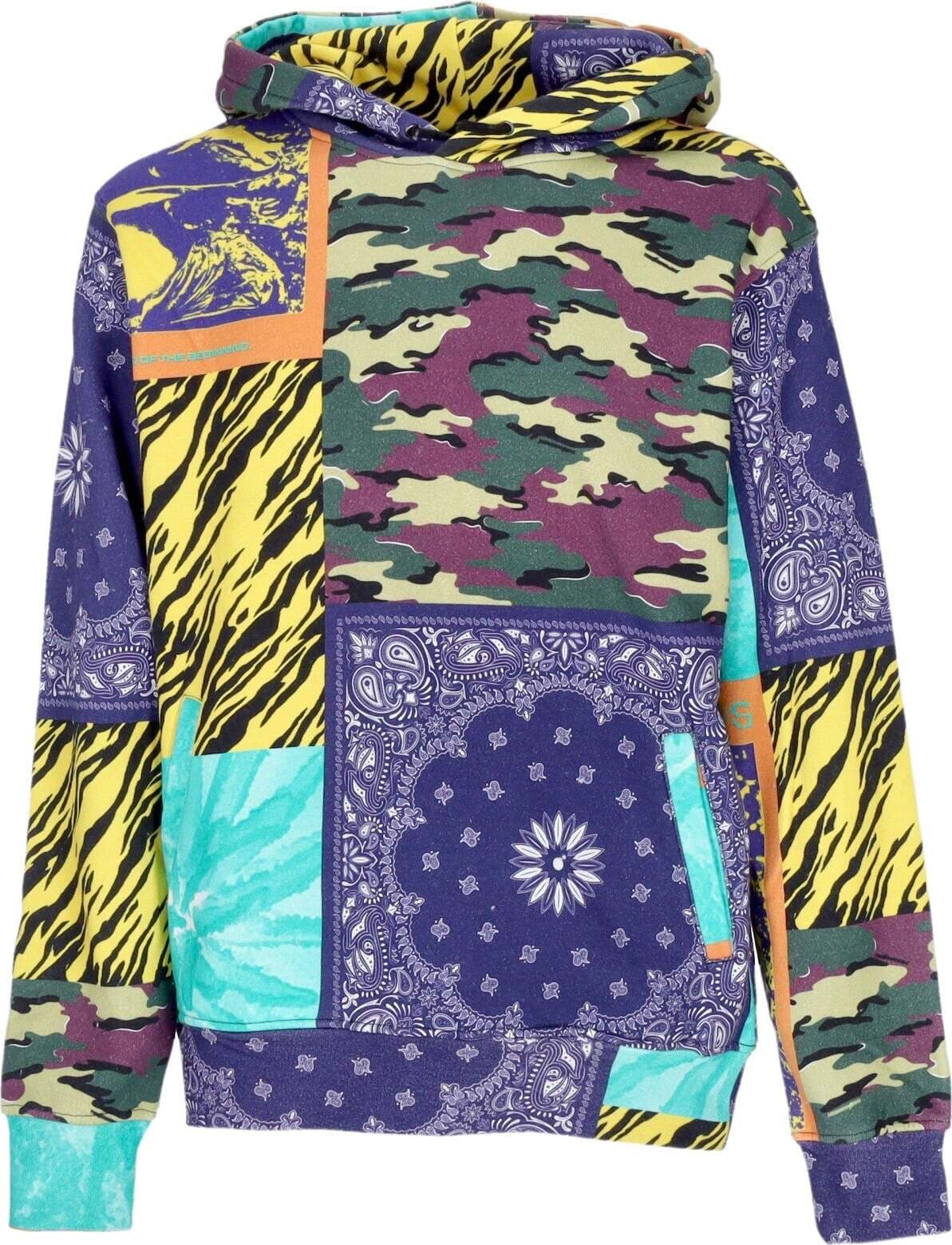 THE-HUNDREDS-Felpa-Cappuccio-Uomo-Mixed-Media-Pullover-Multi-da-uomo