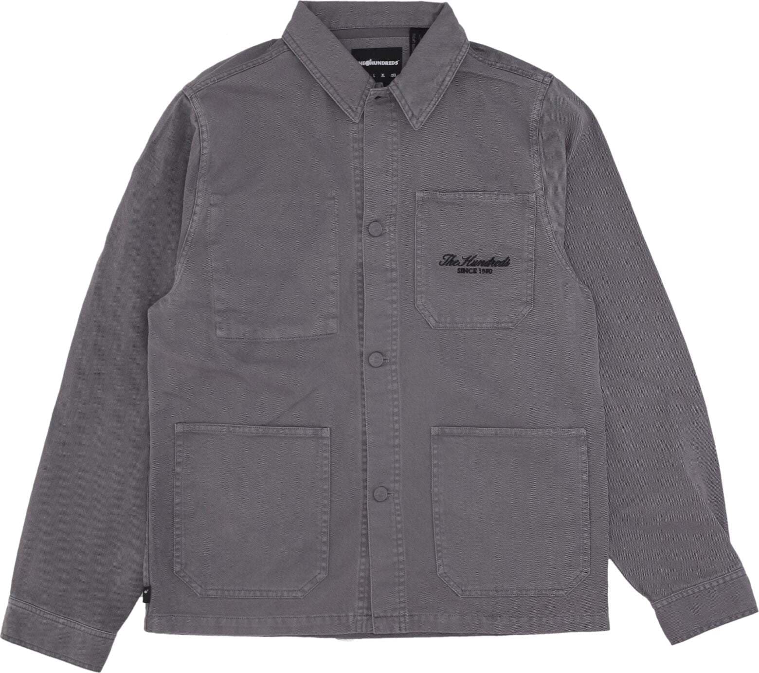 THE-HUNDREDS-Giacca-Workwear-Uomo-Lens-Work-Jacket-Grey-da-uomo
