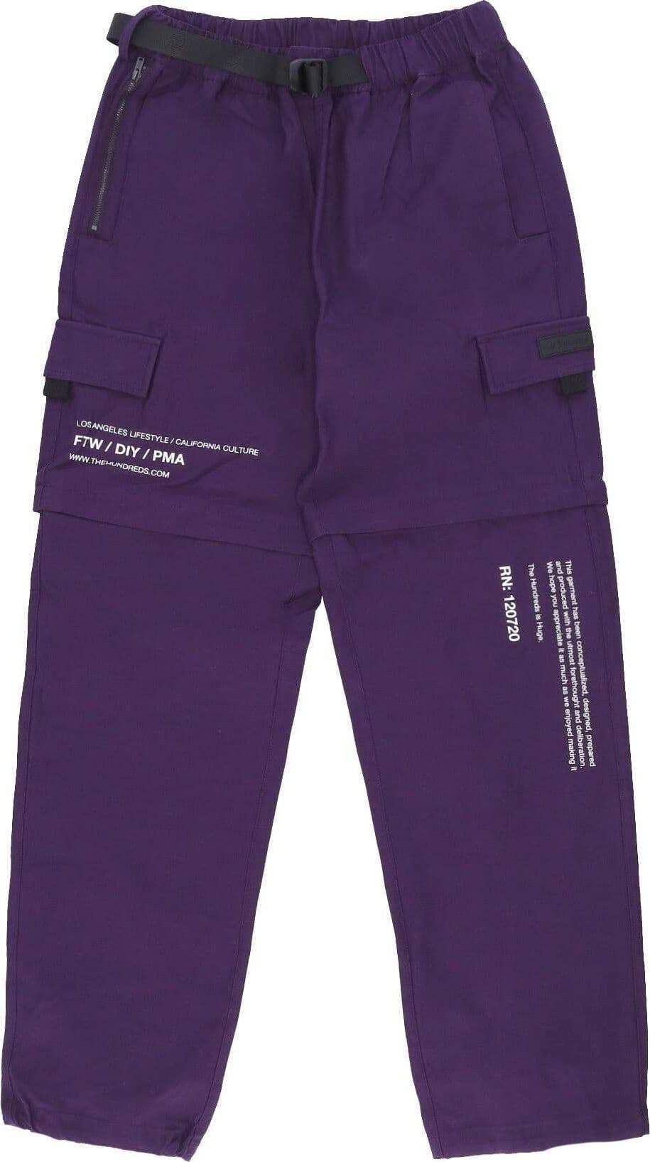 THE-HUNDREDS-Pantalone-Lungo-Uomo-Camp-Convertible-Pants-Purple-da-uomo